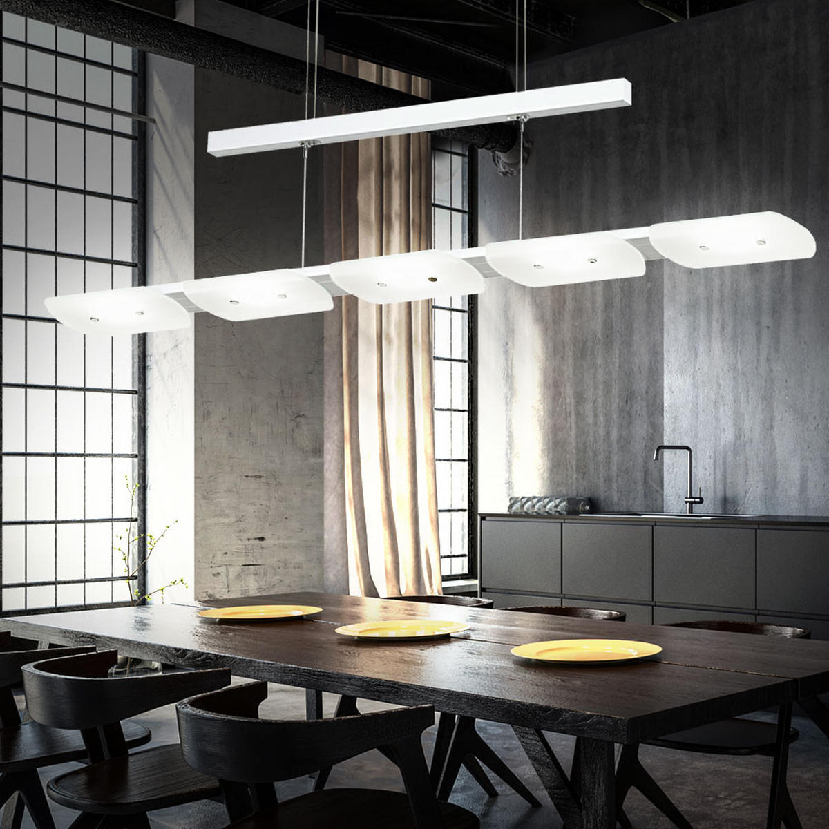 LED HÄNGELEUCHTE TIGHT Weiß Aluminium - Weiß, Glas (89/10/110cm)