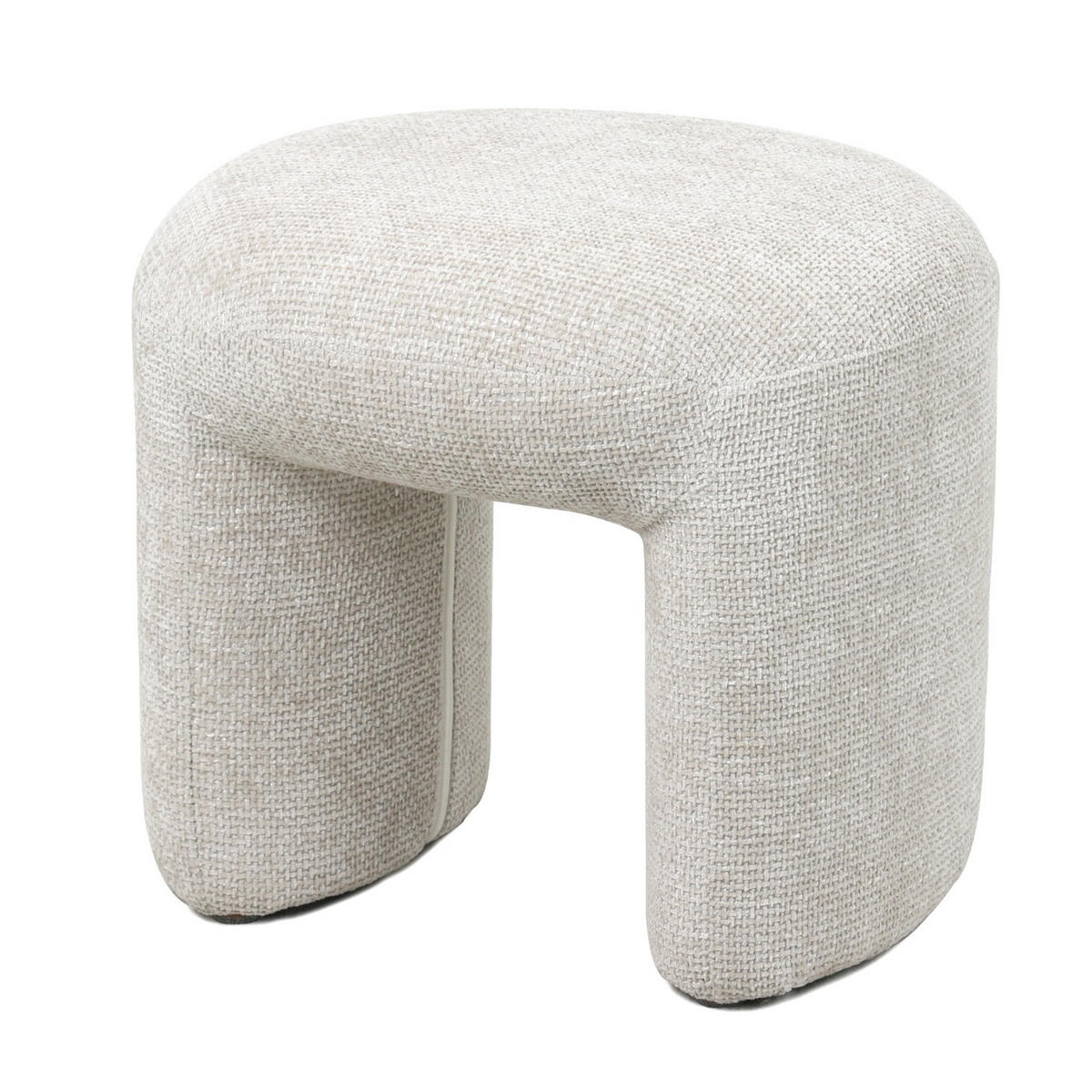 POUF aus Stoff 47x42x42cm, beige - Beige, Textil (47/42/42cm) - Giga Meubel