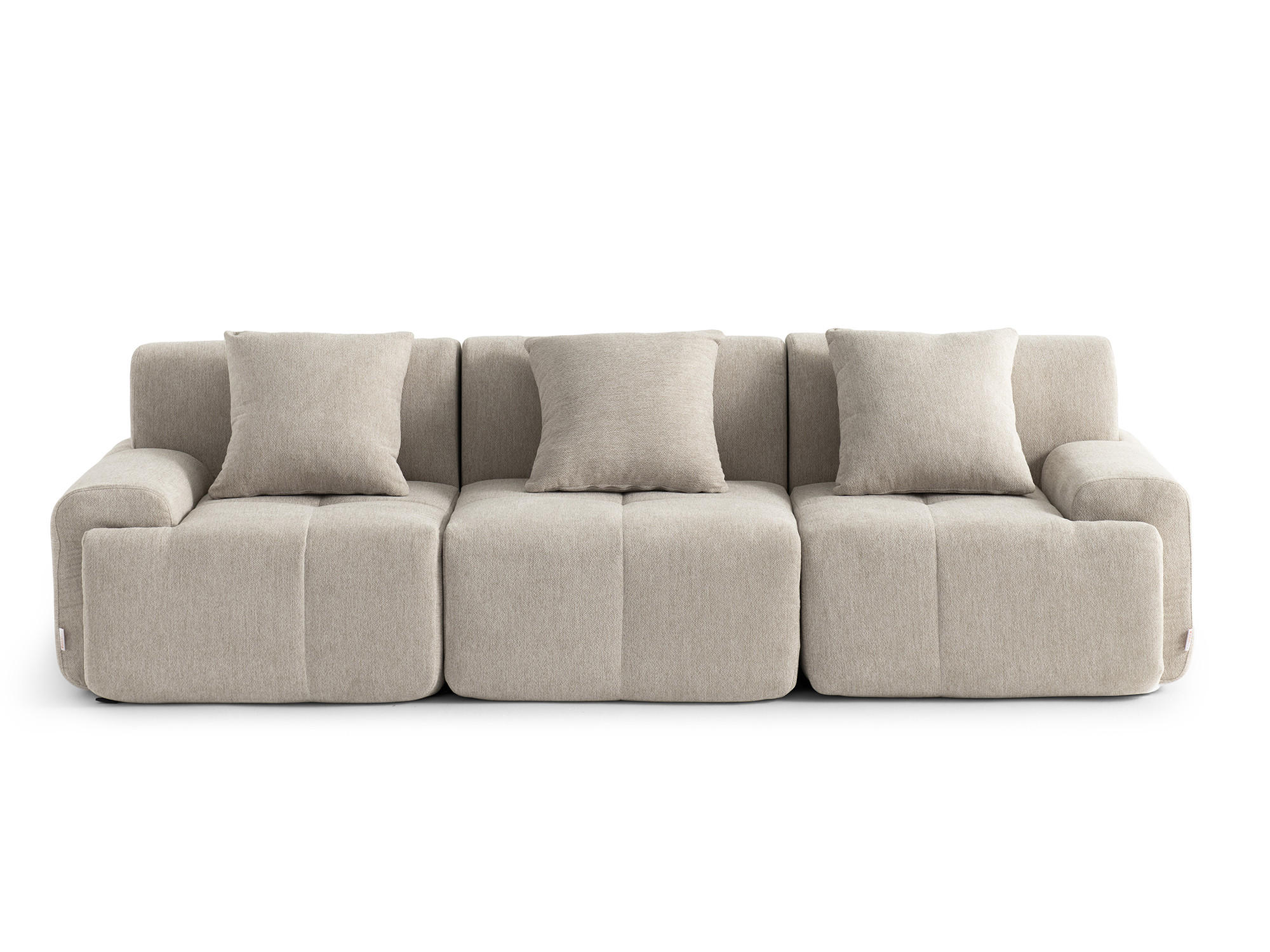 3-SITZER-SOFA Chenille Sandbeige - Sandfarben, Textil (260/73/95cm) - MILYsofa