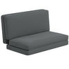 BODENSOFA 3-in-1 Klappbar Schlafsofa mit Samtoptik für Schlafzimmer, Wohnzimmer - Dunkelgrau, Textil (138/10/270cm) - HOMCOM