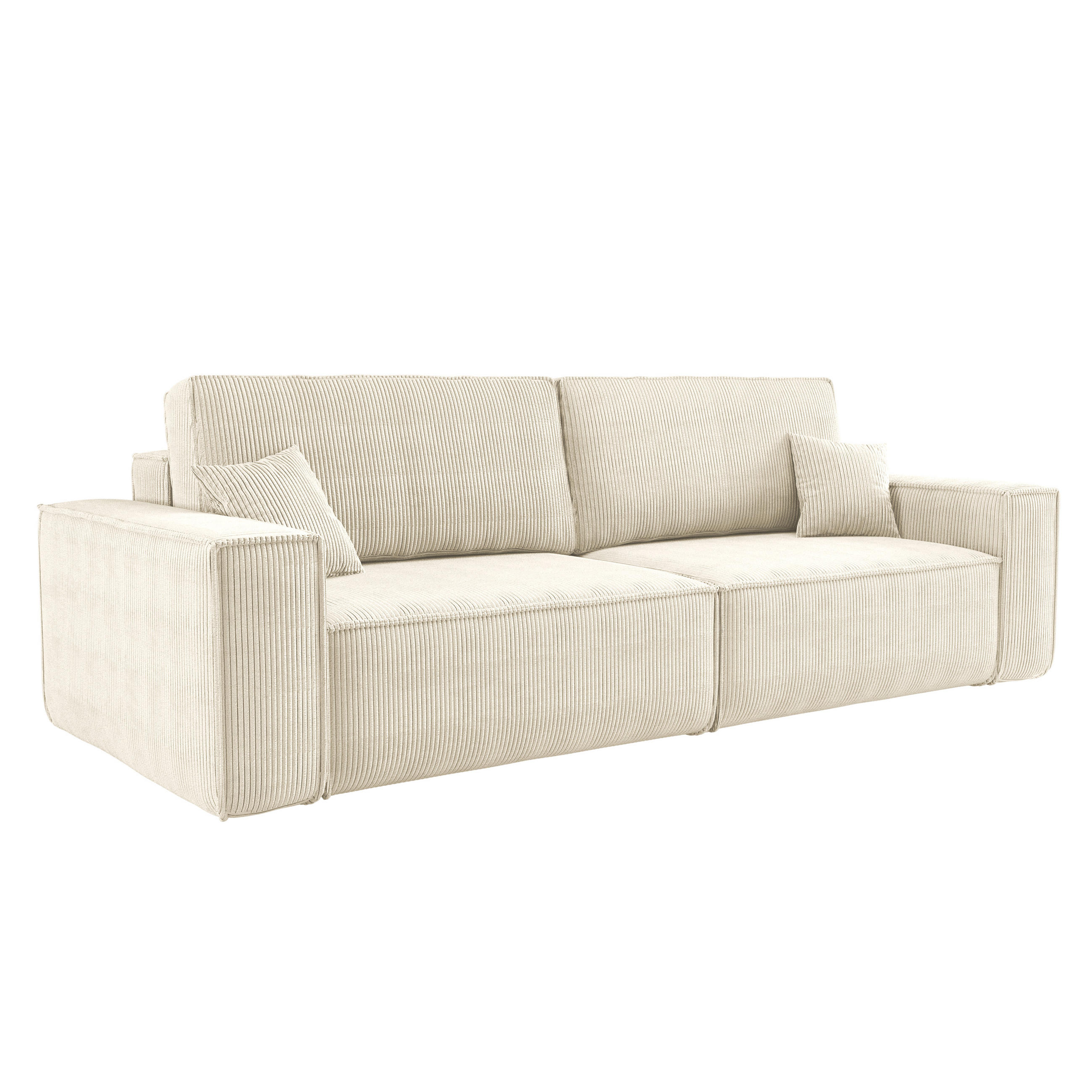 SCHLAFSOFA BEST und Bettkasten Stoff Poso Ecru - Ecru, Holz (246/83/98cm) - Kaiser Möbel