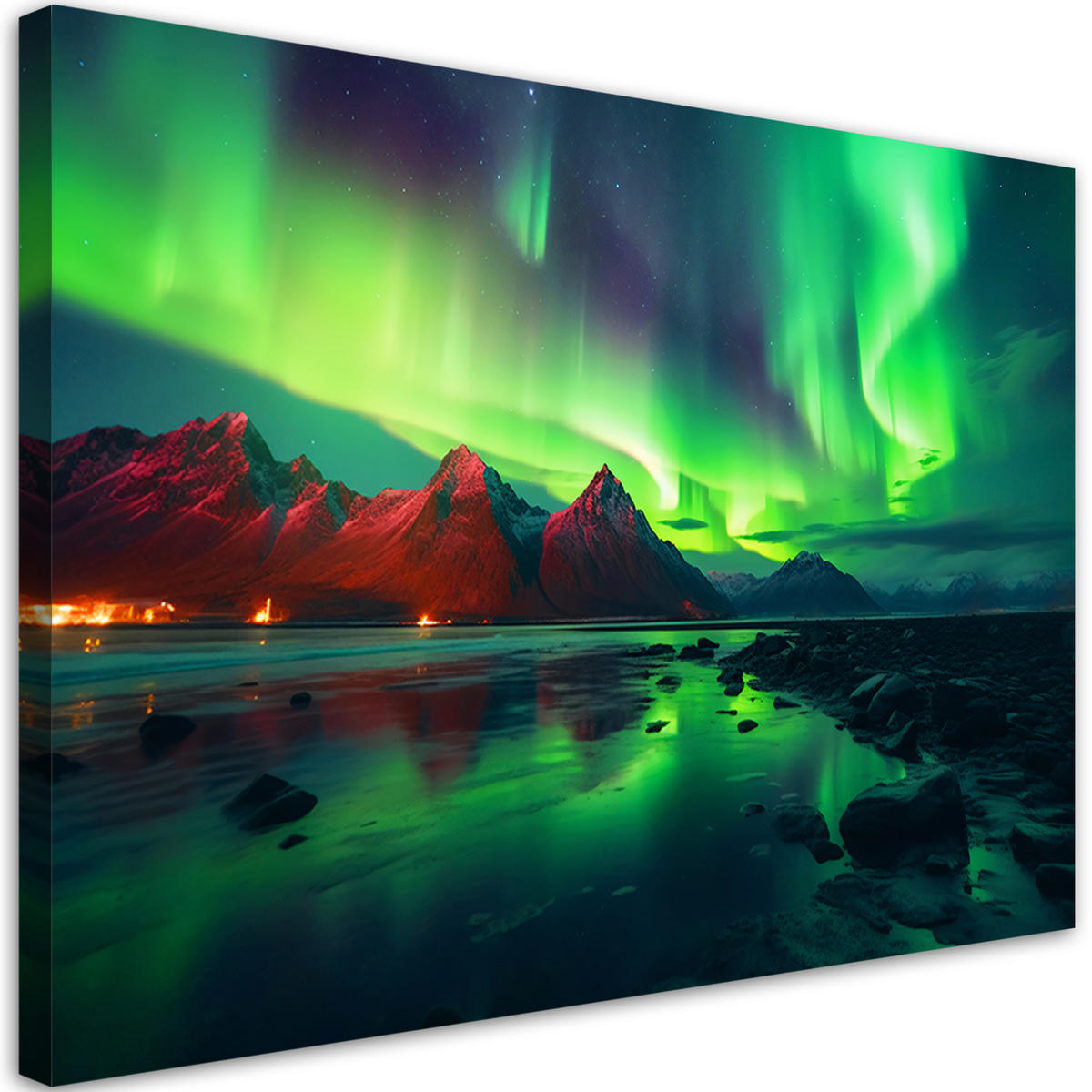WANDBILD aurora borealis natur - Lila, Textil (60/40cm) - Feeby