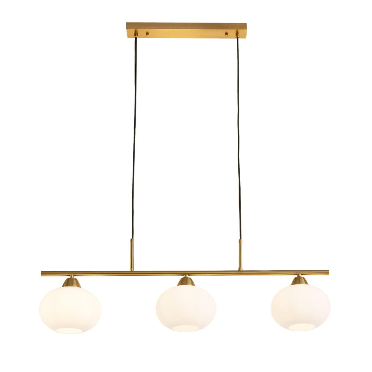 HÄNGELEUCHTE Alcyone, Messing und Weiß, 85cm - Messingfarben, Glas (85/18/19cm) - KOSILUM