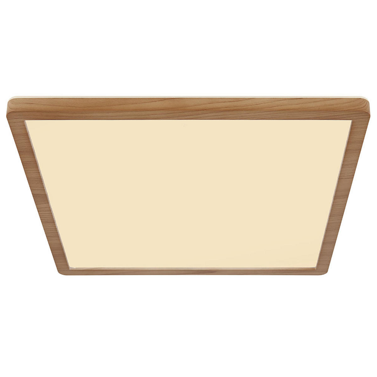 LED DECKENLEUCHTE SAPANA Holzoptik Braun - Braun, Kunststoff (42/42/2.5cm) - Globo Lighting