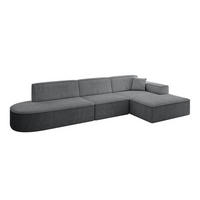 ECKSOFA Ottomane Rechts IREA-L2-v4 - 328x171x79 cm Duneklgrau - Dunkelgrau, Holzwerkstoff/Textil (171/328cm) - ALTDECOR