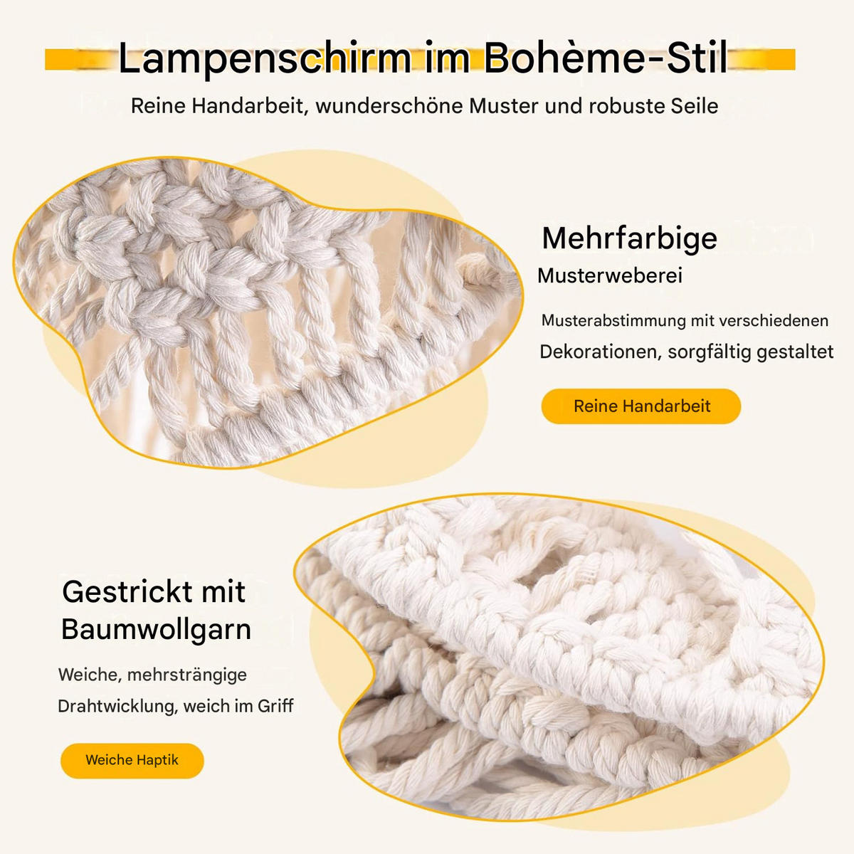 LAMPENSCHIRM Naturfaser Gewebt 45/30/30cm - Weiß, Textil (30/45/30cm) - Authentics