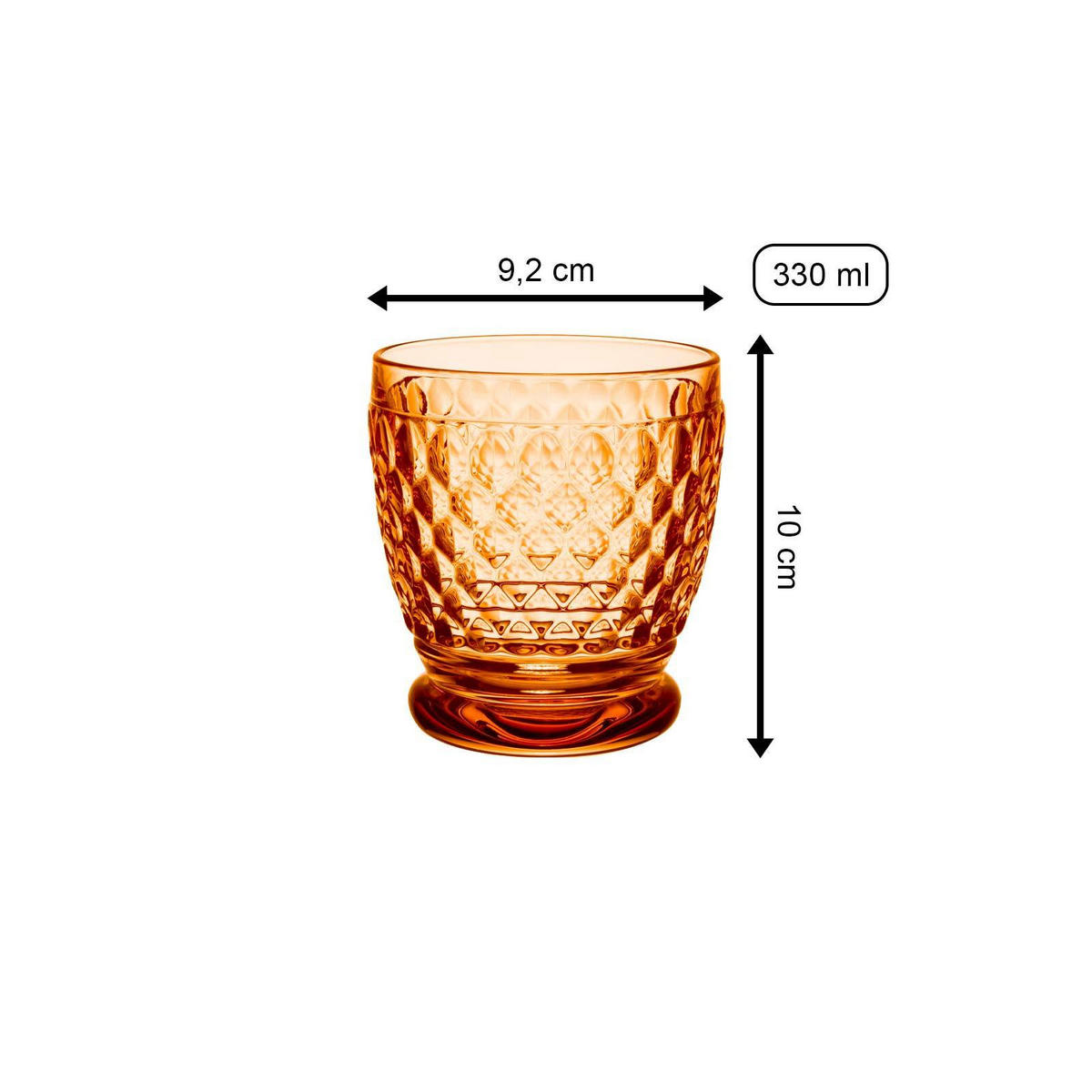 BECHER Boston Coloured Apricot 330 ml 4er Set - Orange, Glas (0.4L) - Villeroy & Boch