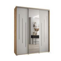 SCHWEBETÜRENSCHRANK 235,2/190/45 3-türig - Silberfarben/Weiß, Holz/Metall (190/235/45cm) - Abiks Möbel