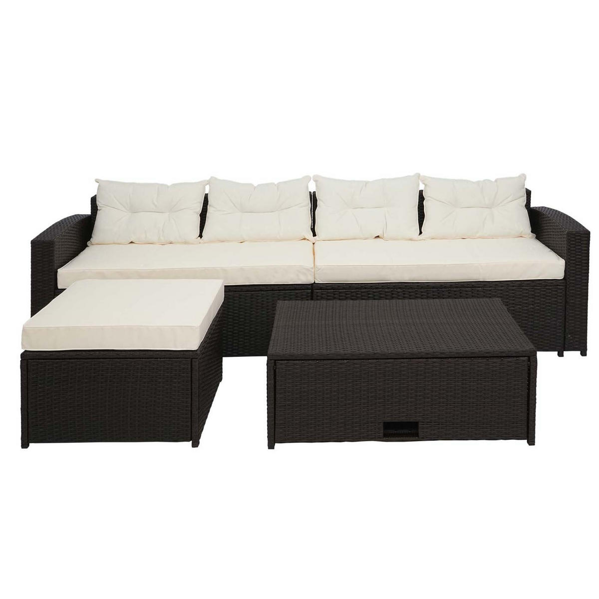 GARTEN-SET Braun Kissen Creme-Beige - Braun, Metall - PROREGAL
