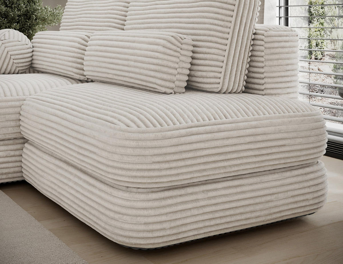 ECKSOFA RIPELI L-Form mit Schlaffunktion & Bettkasten – Modernes 3-Sitzer Sofa, Wellenfederung, 217 × 175 cm - Schwarz/Weiß, Kunststoff (217/175cm) - Wohnideebilder