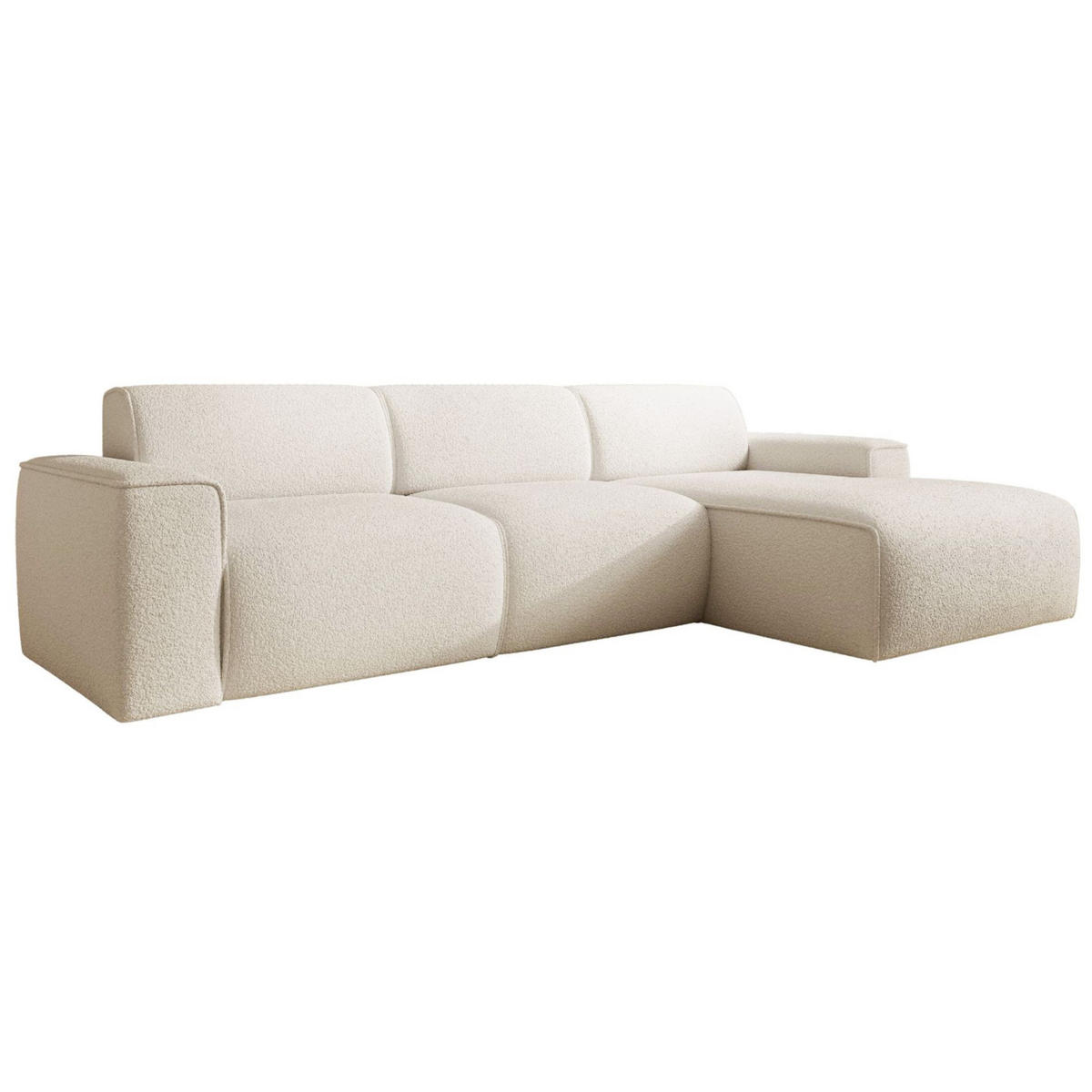 ECKSOFA Bouvi Creme rechts - Creme/Schwarz, Kunststoff/Textil (165/310cm) - Selsey