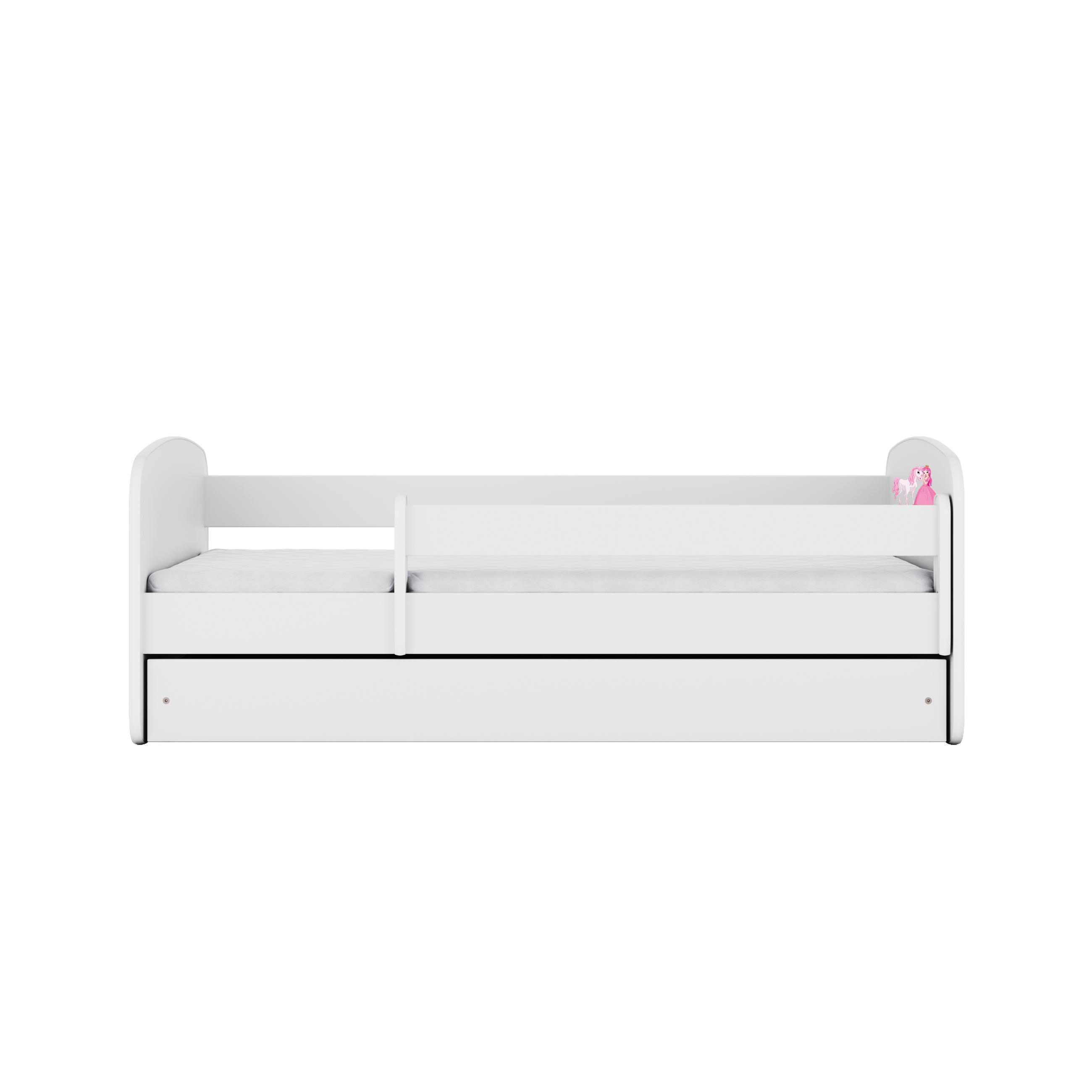 KINDERBETT Prinzessin Pferd mit Schublade 160/80 90/61/164 - Weiß, Holzwerkstoff (80/160cm) - RAUMHIRSCH FURNITURE