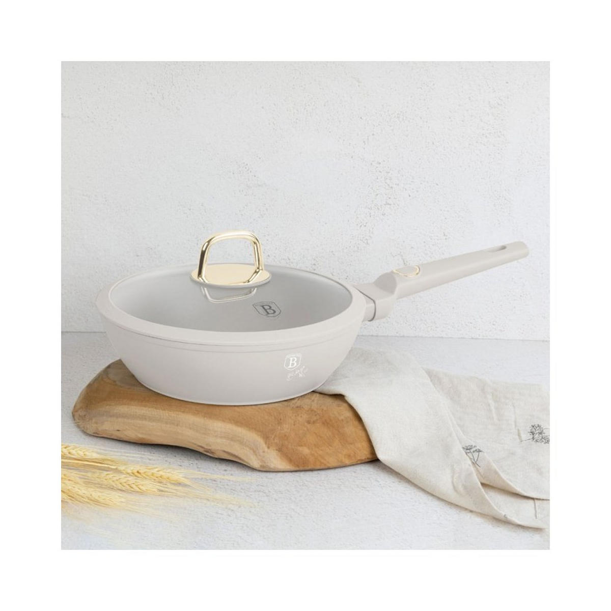 PFANNE Weiß 24/24/6.5 cm BH8062 - Weiß, Metall (24cm) - Berlinger Haus