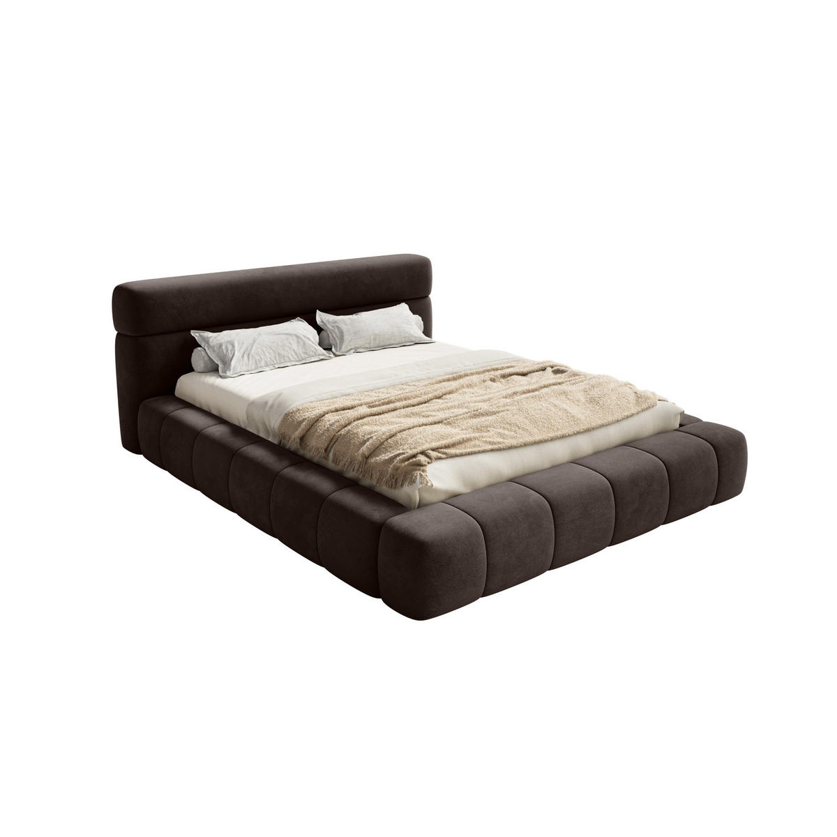 POLSTERBETT Nuuk 200x200 cm, Braun - Braun, Textil (200/200cm) - Fedve