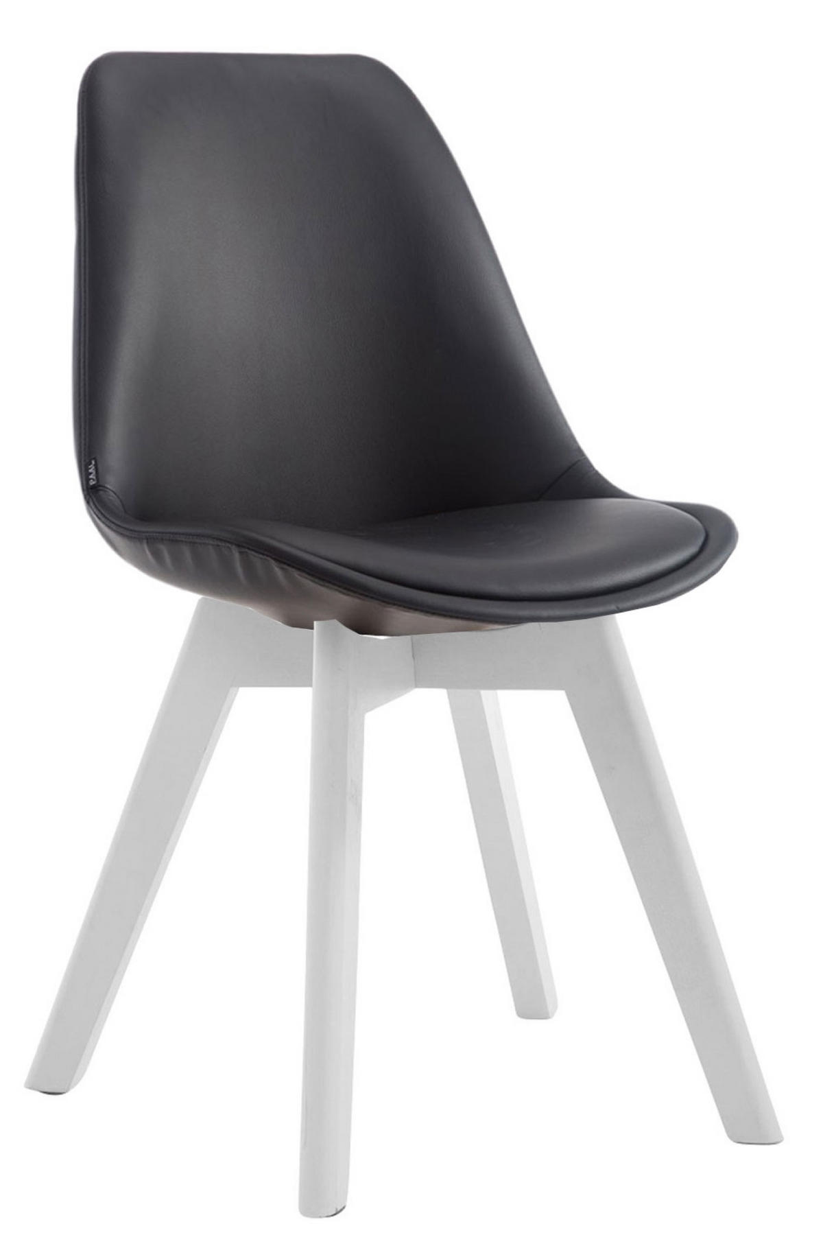 ESSZIMMERSTUHL Manolo, Kunstleder, Weiß schwarz - Schwarz/Weiß, Holz/Textil (48/84/55cm) - TPFLiving