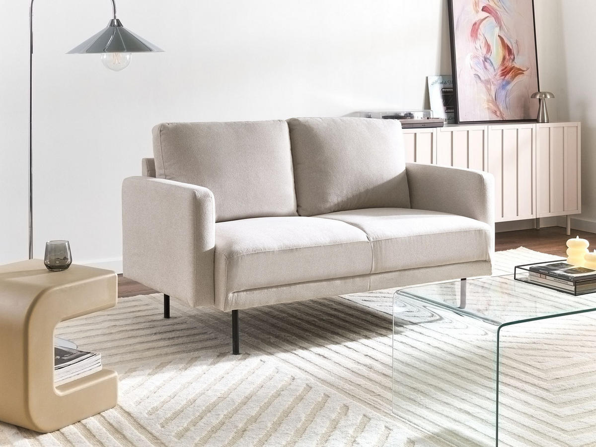 POHOVKA 2-místná Látka Světle béžová Breda - béžová, textil (150/85/85cm) - Beliani