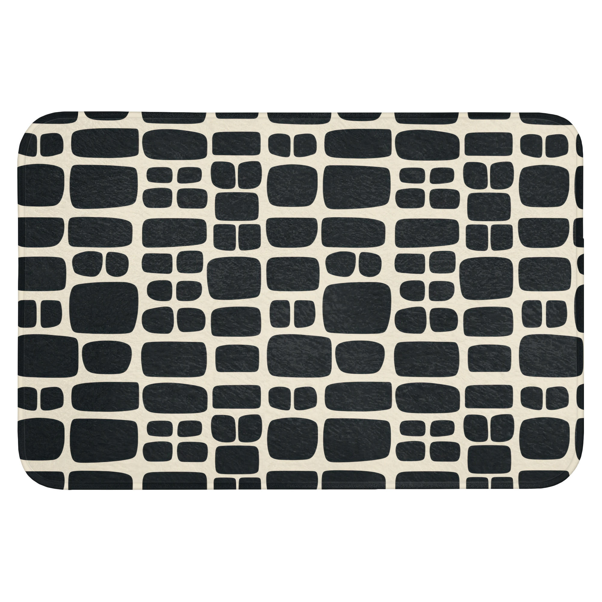 BADEMATTE Modern - Bio - Schwarz Badvorleger 90x60 cm - Anthrazit, Kunststoff/Textil (90/60cm) - OnlyWow