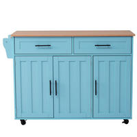 SPEISEWAGEN mit Klappplatte 129 x 71 x 91,5 cm MDF Blau - Blau, Holz (46/91.5/120cm) - Beauniv