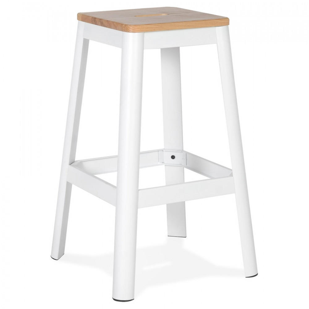 BARHOCKER Weiß 45x75.5x45cm - Weiß, Holz/Metall (45/75.5/45cm) - AlterEgo