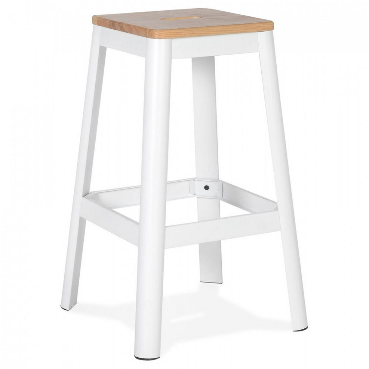 BARHOCKER Weiß 45x75.5x45cm - Weiß, Holz/Metall (45/75.5/45cm) - AlterEgo