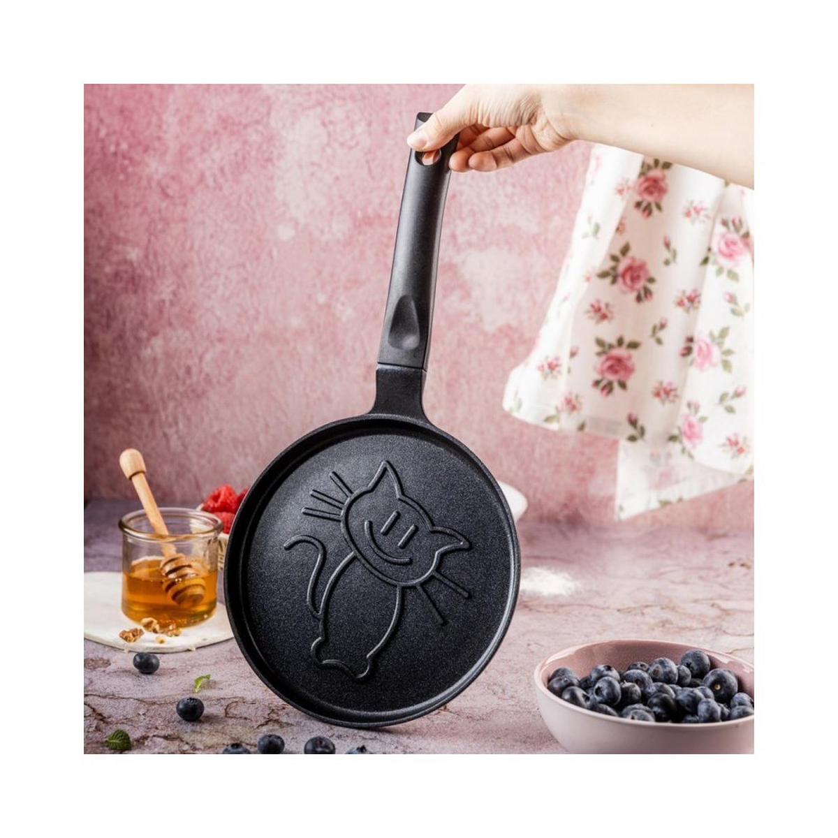 CRÊPEPFANNE Schwarz 18/18/1.8 cm 63852 - Schwarz, Metall (18cm) - Klausberg 