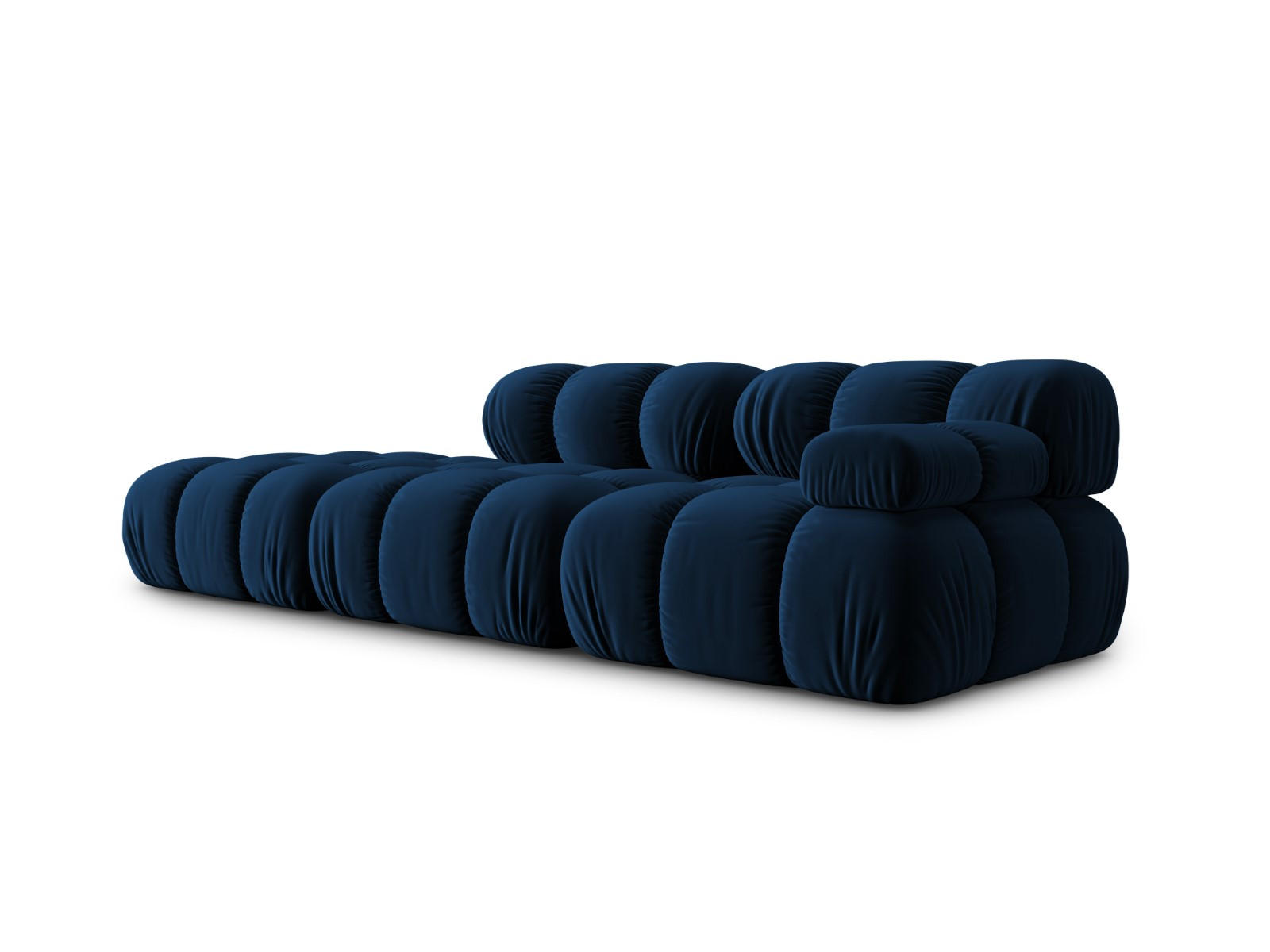 MODULARES-SOFA links Bellis aus Samt königsblau 4 Sitzplätze - Blau, Textil (94/63/282cm) - Micadoni