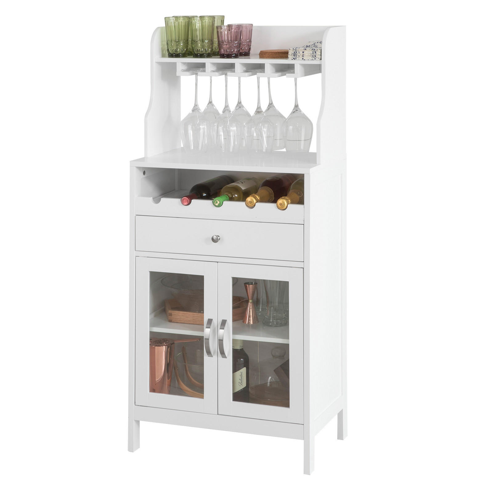 BARSCHRANK Weiß - Weiß, Holzwerkstoff (56/128/35cm) - SoBuy