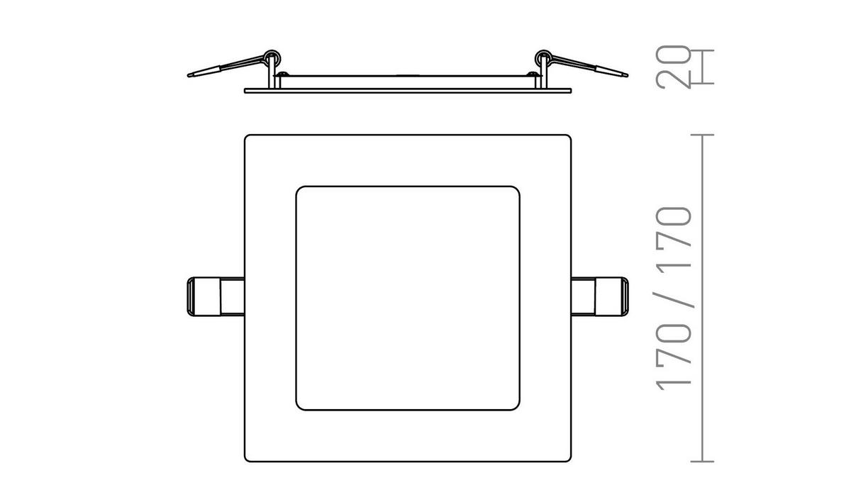 EINBAULEUCHTE SOCORRO SQ 170 Weiß 12 W - Weiß, Metall (17/17/17cm) - Rendl