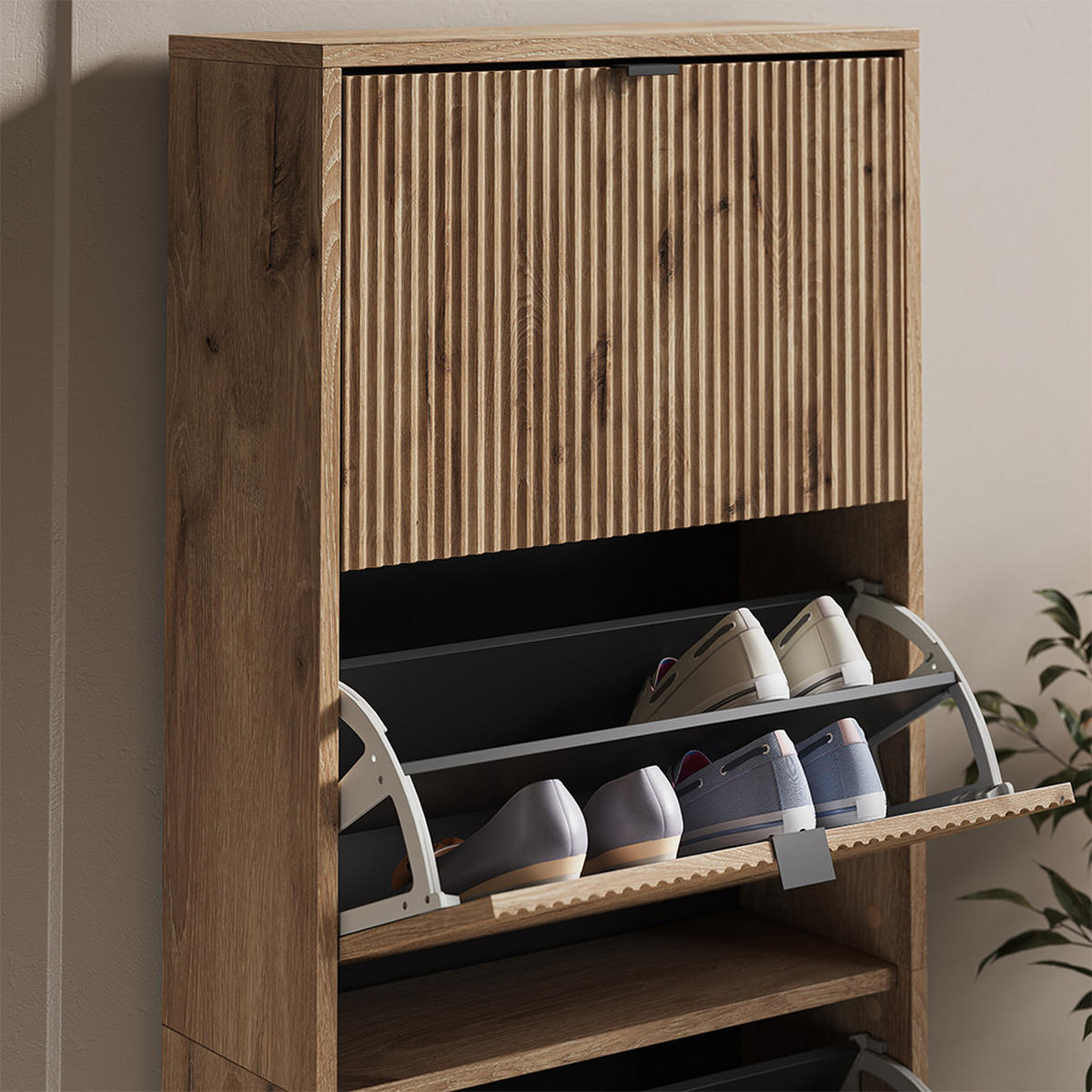 BOTNÍK NA BOTY Eliza Dub Viking - barva dubu, kompozitní dřevo (60/168/24cm) - Vicco