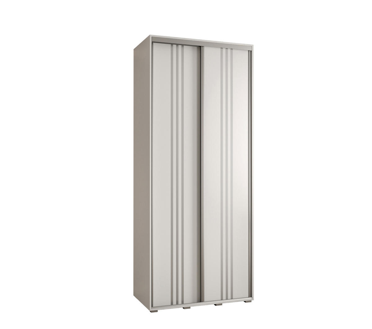 SCHWEBETÜRENSCHRANK 235,2/110/45 2-türig - Silberfarben/Weiß, Holz/Metall (110/235/45cm) - Abiks Möbel