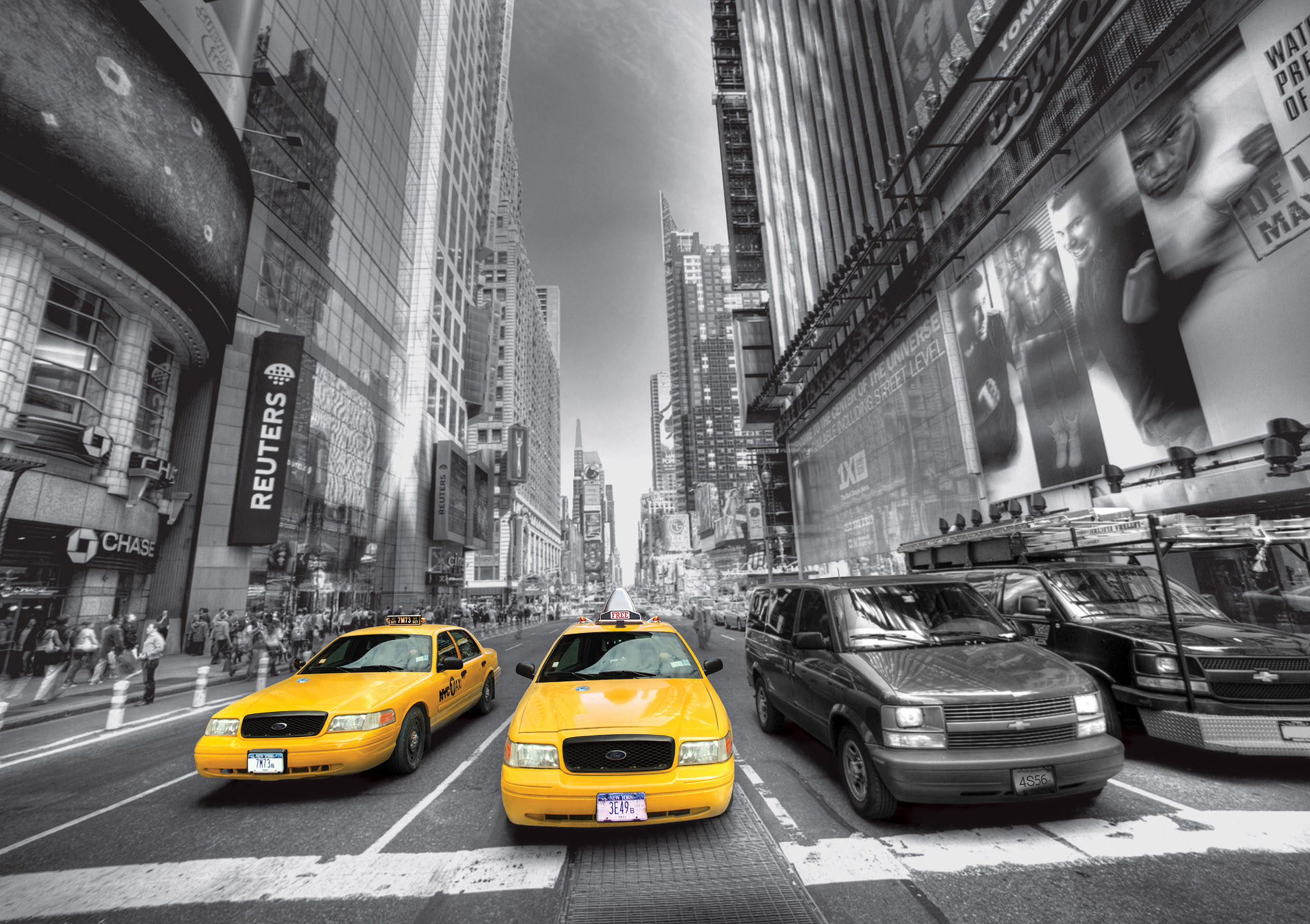 FOTOTAPETE New York 375 x 270 cm - Grau, Papier (375/270cm) - Sanders & Sanders