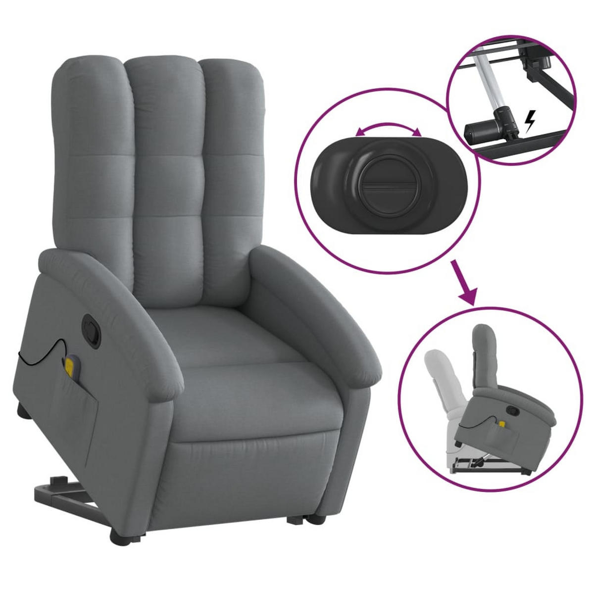 MASSAGESESSEL Luchetti - Grau, Metall (70/101/93cm) - Nettlife