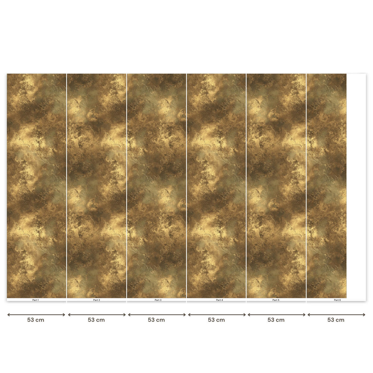 TAPETE - Antik - Metallic-Look - Gold - 300x200 cm - Messingfarben, Papier (300/200cm) - OnlyWow