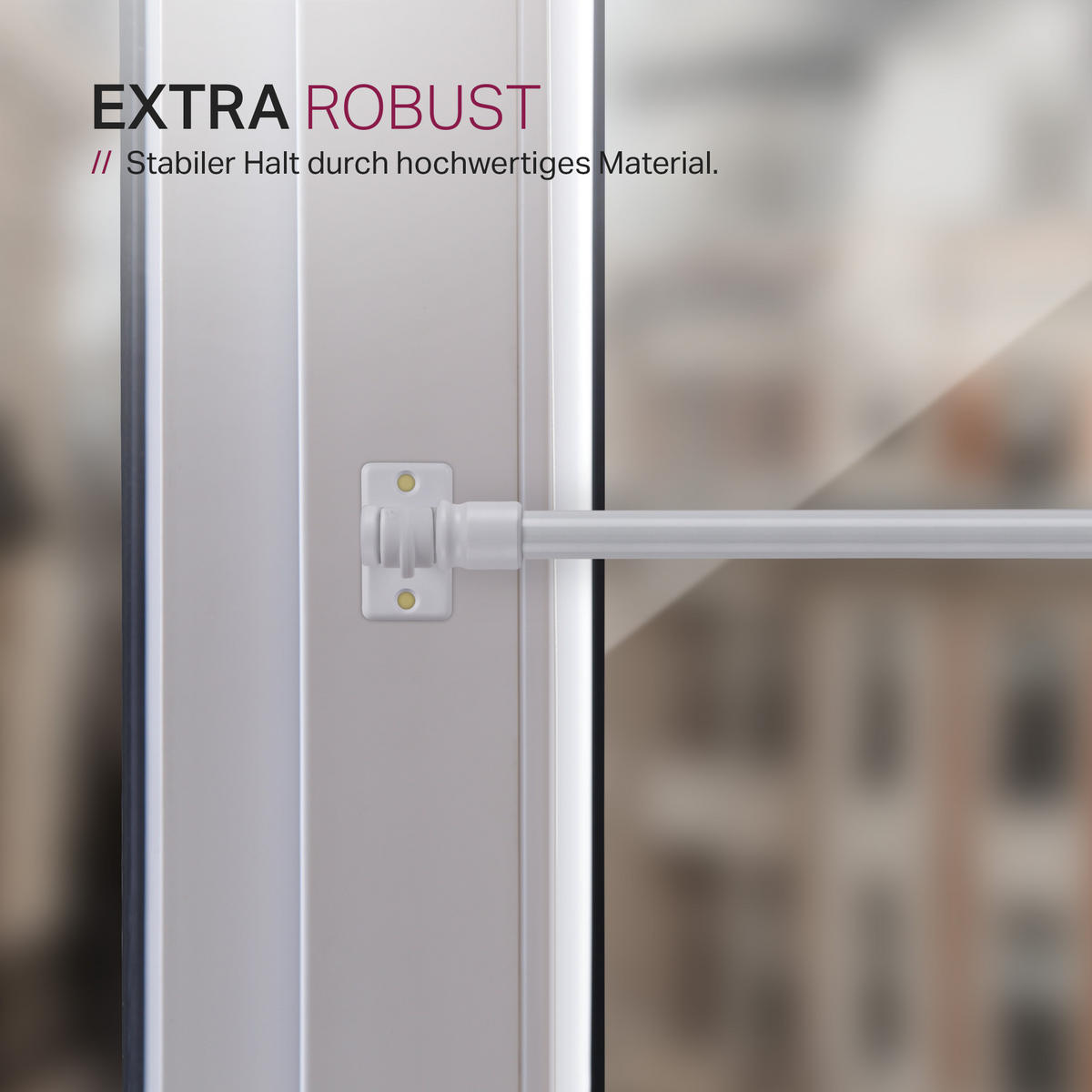 GARDINENSTANGE Perlweiß 75-125 cm - Weiß, Metall (75cm) - Bestlivings