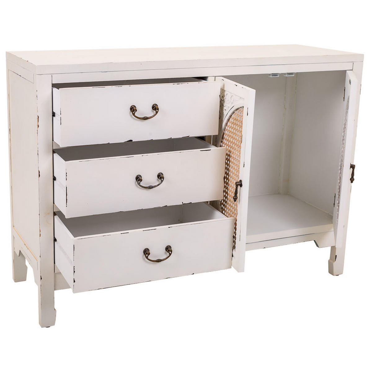 ANRICHTE aus Holz 106x73x36 cm - Weiß, Holz (106/73/36cm) - Wanderlust