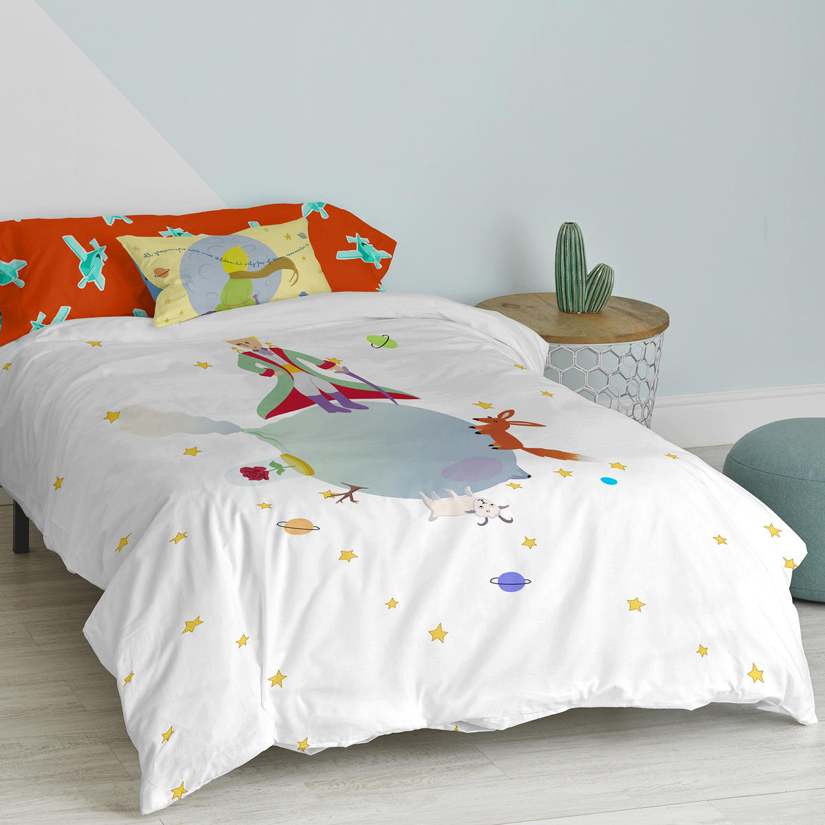 BETTBEZUG 2er-Set teiliges le petit prince 155x220 cm (komfortgrösse) mehrfarbig - Multicolor, Textil (155/220cm) - Happy Friday