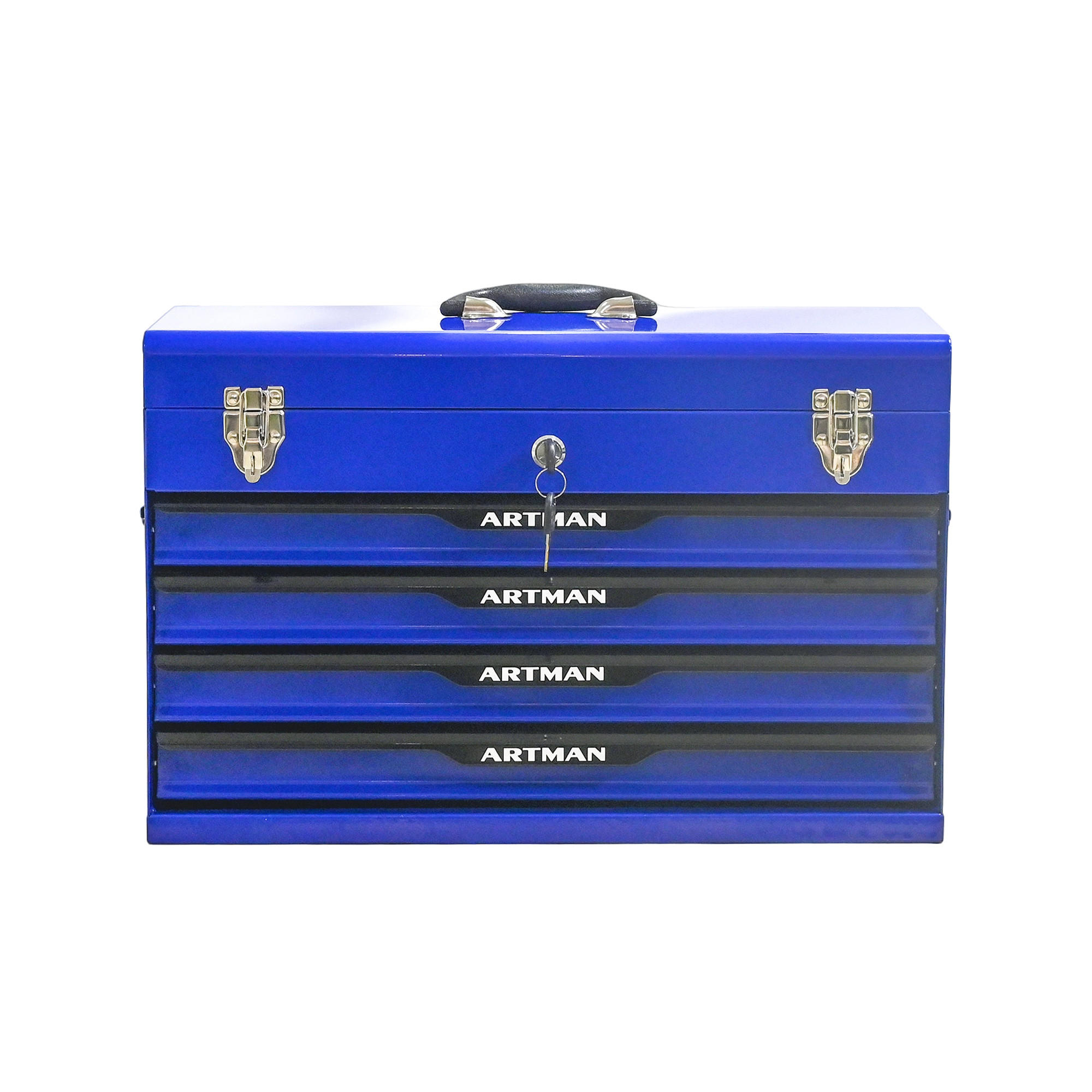 WERKZEUGKISTE 20 Zoll mit 3 Schubladen, pulverbeschichteter Stahl, Blau - Blau, Metall (22.3/34.5/53.2cm) - Novahome