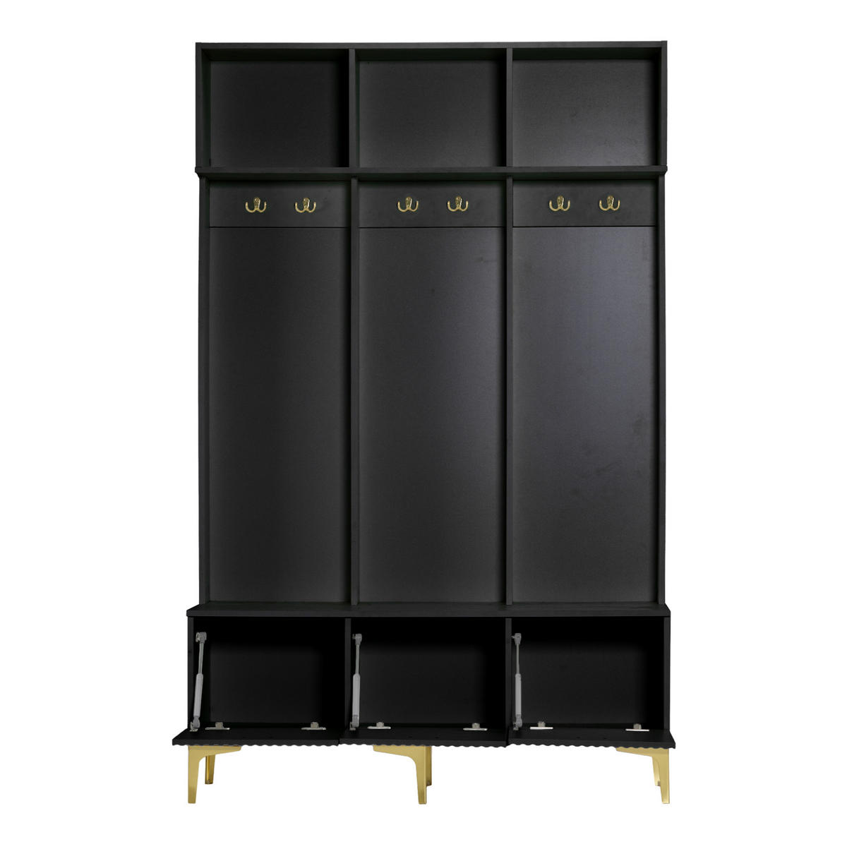 GARDEROBE mit Türen und Schubladen, skandinavische Holzoptik, 120/40/80 cm, Schwarz - Schwarz, Holzwerkstoff (120/191.5/23.5cm) - Redom