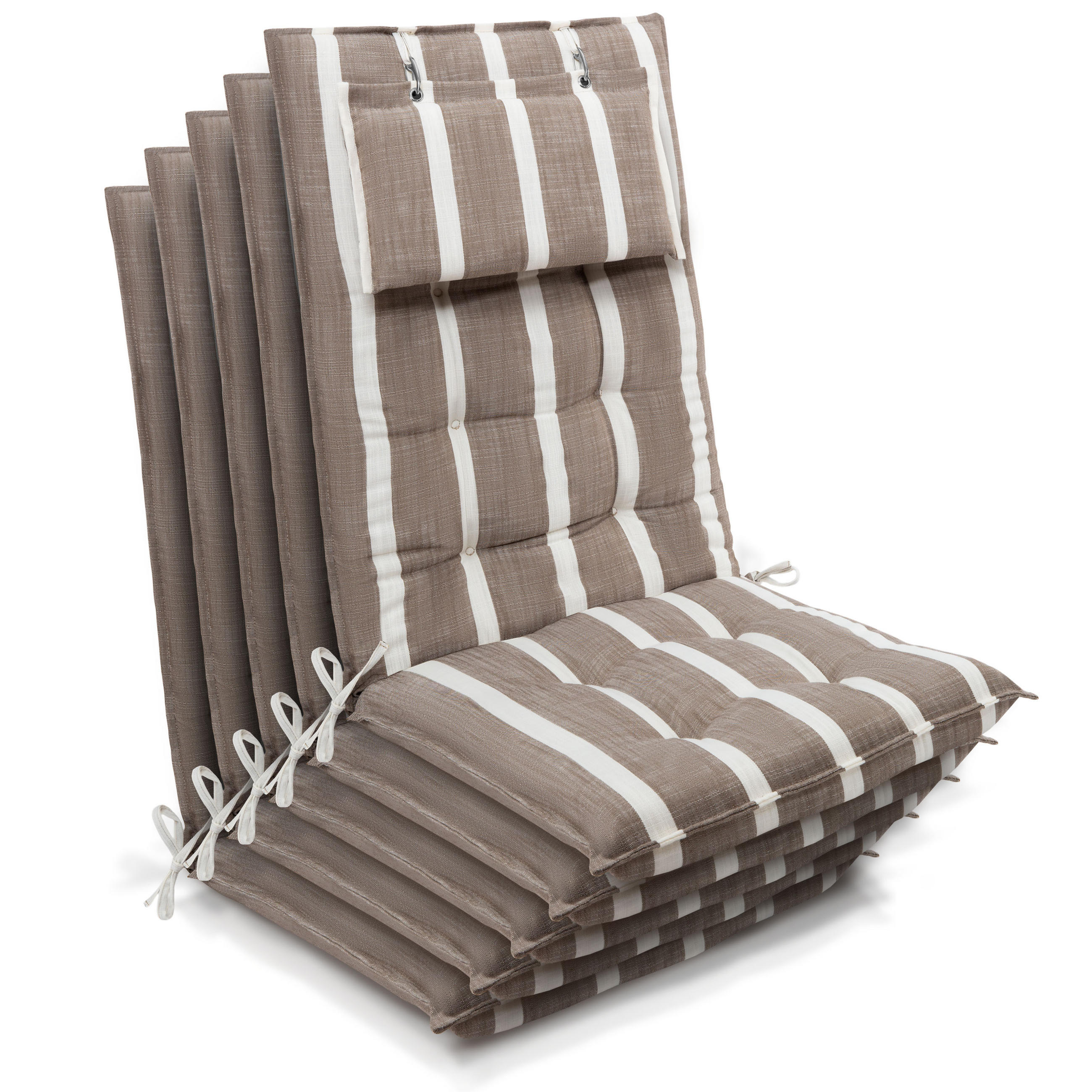 HOCHLEHNER Sun-HL 119x50x8cm Beige-Weiß-Gestreift (5tlg) - Beige, Textil (50/120cm) - Beautissu 