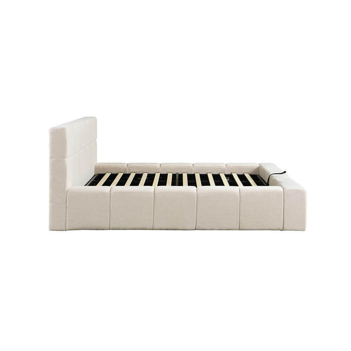 LED BETT GALA - Beige, Mit Matratze - Beige, Kunststoff - Home Deluxe
