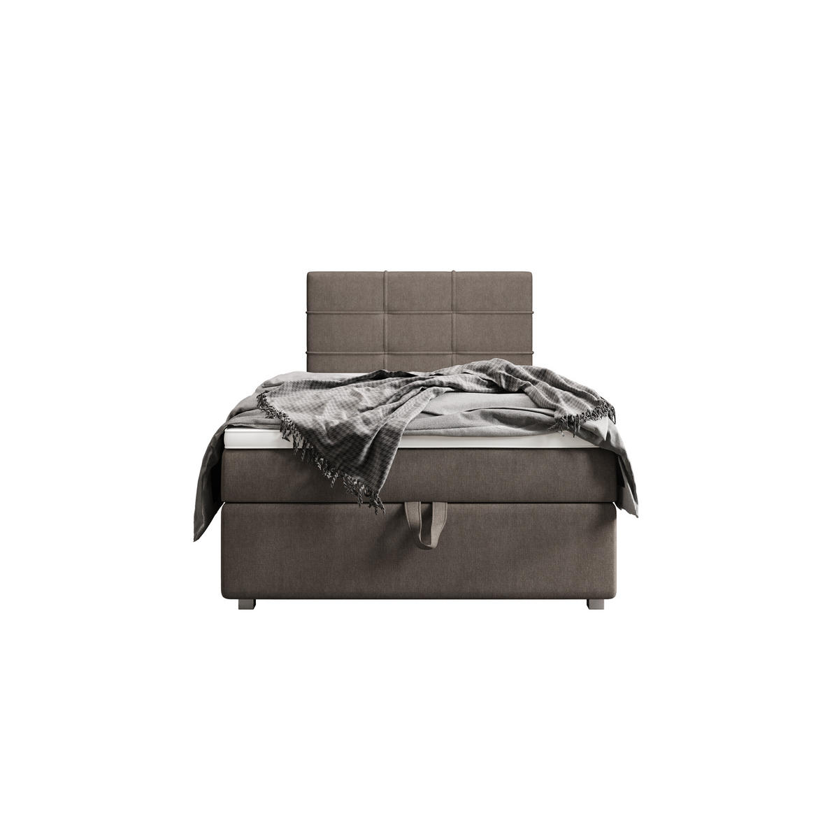 BOXBETT FADO 1 90x200, mit Matratze H3 und Topper, Cosmic 03 - Braun, Holz/Kunststoff (90/200cm) - Bedante