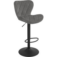 BARHOCKER Samt, Metallgestell, Dunkelgrau - Dunkelgrau/Schwarz, Textil/Metall (47/89/54cm) - Woltu