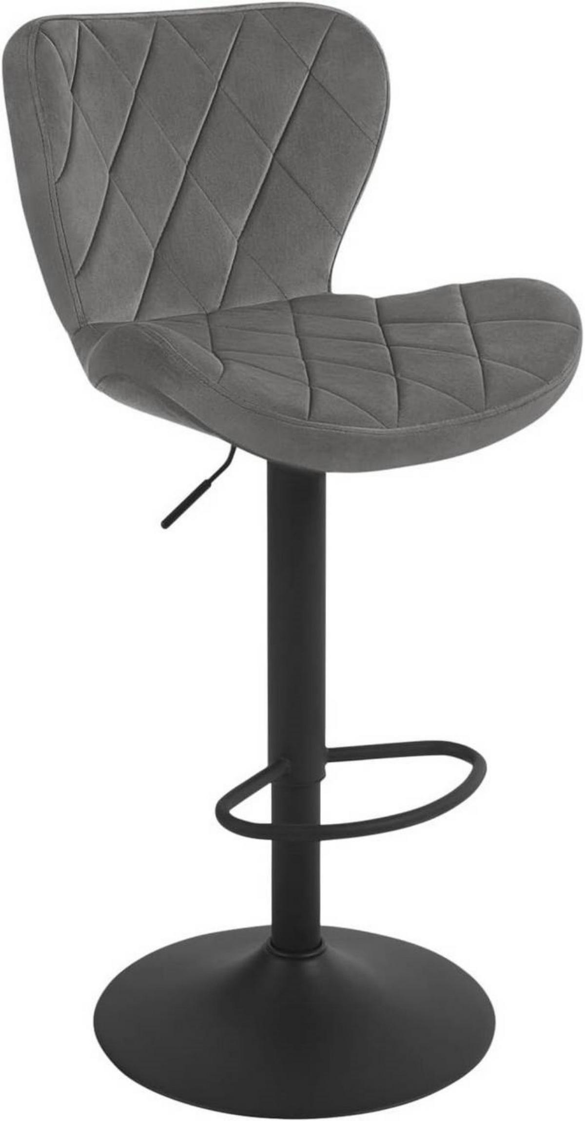 BARHOCKER Samt, Metallgestell, Dunkelgrau - Dunkelgrau/Schwarz, Textil/Metall (47/89/54cm) - Woltu