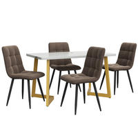 ESSGRUPPE DE-39032 117/68 cm Tisch mit 4 Stühlen Gold - Goldfarben, Holzwerkstoff (117/75/68cm) - ComfortXL