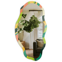 SPIEGEL 90x45 cm asymmetrisch mit Druck - Abstraktion der Farbe - Transparent, Glas (45/90/0.4cm) - TULUP