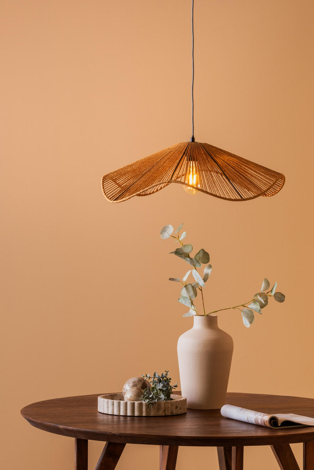 HANGELAMPE Sombra 62/62/19 cm - Naturfarben, Naturmaterialien (62/62/19cm) - Leitmotiv