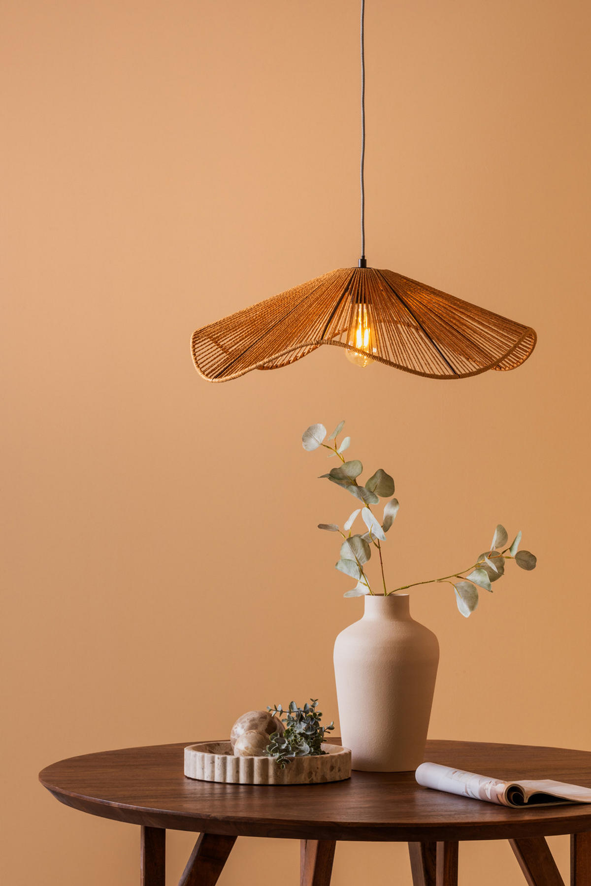 HANGELAMPE Sombra 62/62/19 cm - Naturfarben, Naturmaterialien (62/62/19cm) - Leitmotiv