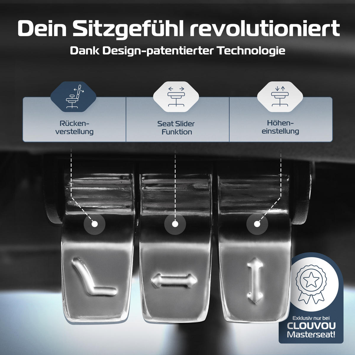 BÜROSTUHL MasterSeat Schwarz - Silberfarben/Schwarz, Kunststoff/Textil (70/135/70cm) - Clouvou