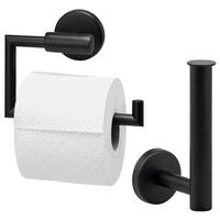 TOILETTENPAPIERHALTER PIAZZA BLACK 2er Set, Edelstahl - Schwarz, Metall (15.5/11/6cm)