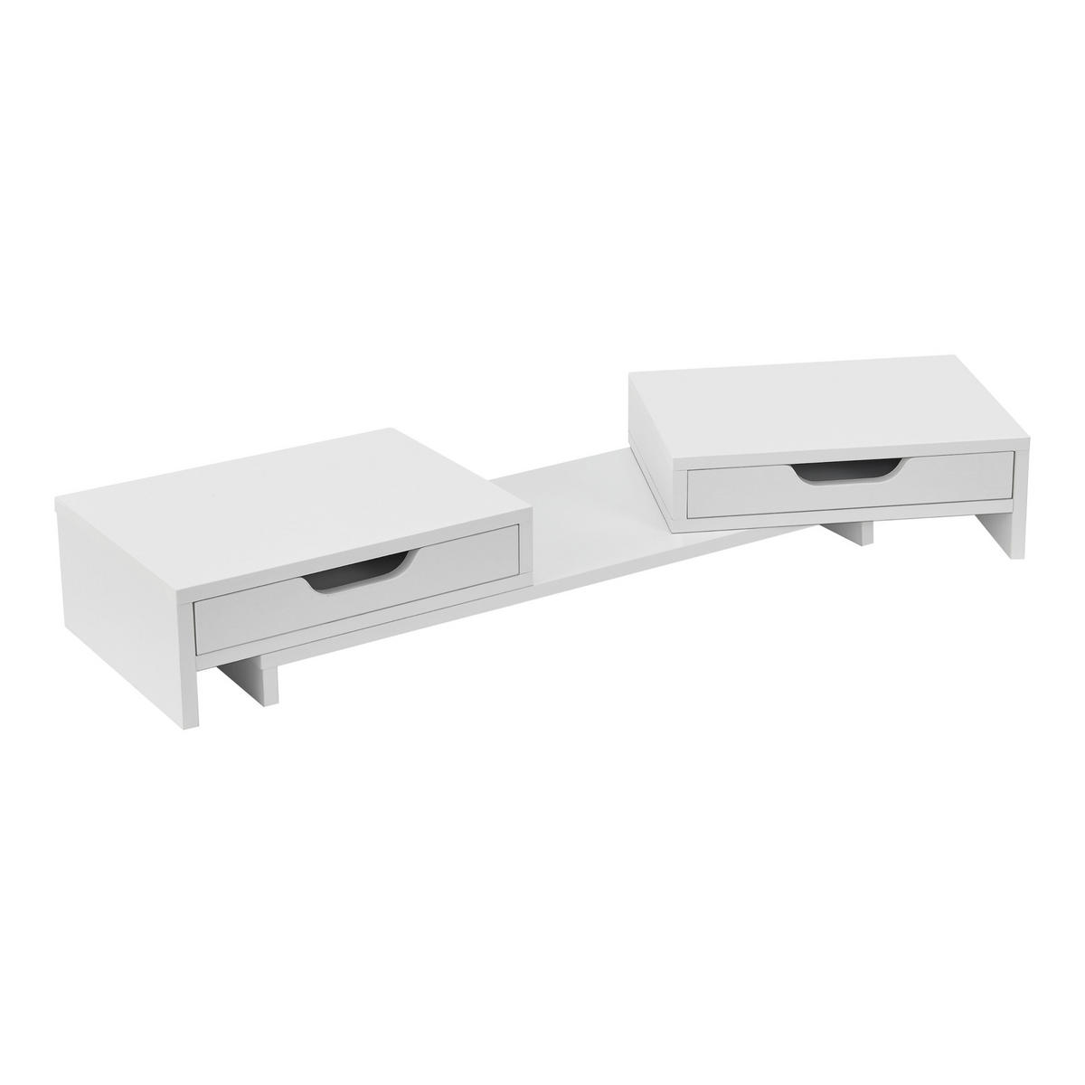 MONITORSTÄNDER Marttila - Weiß, Holzwerkstoff (22/60/11cm) - [en.casa]